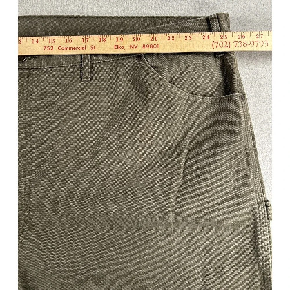 Dickies Men's Green Canvas Cotton Carpenter Work Pants 50x31.5 Construction